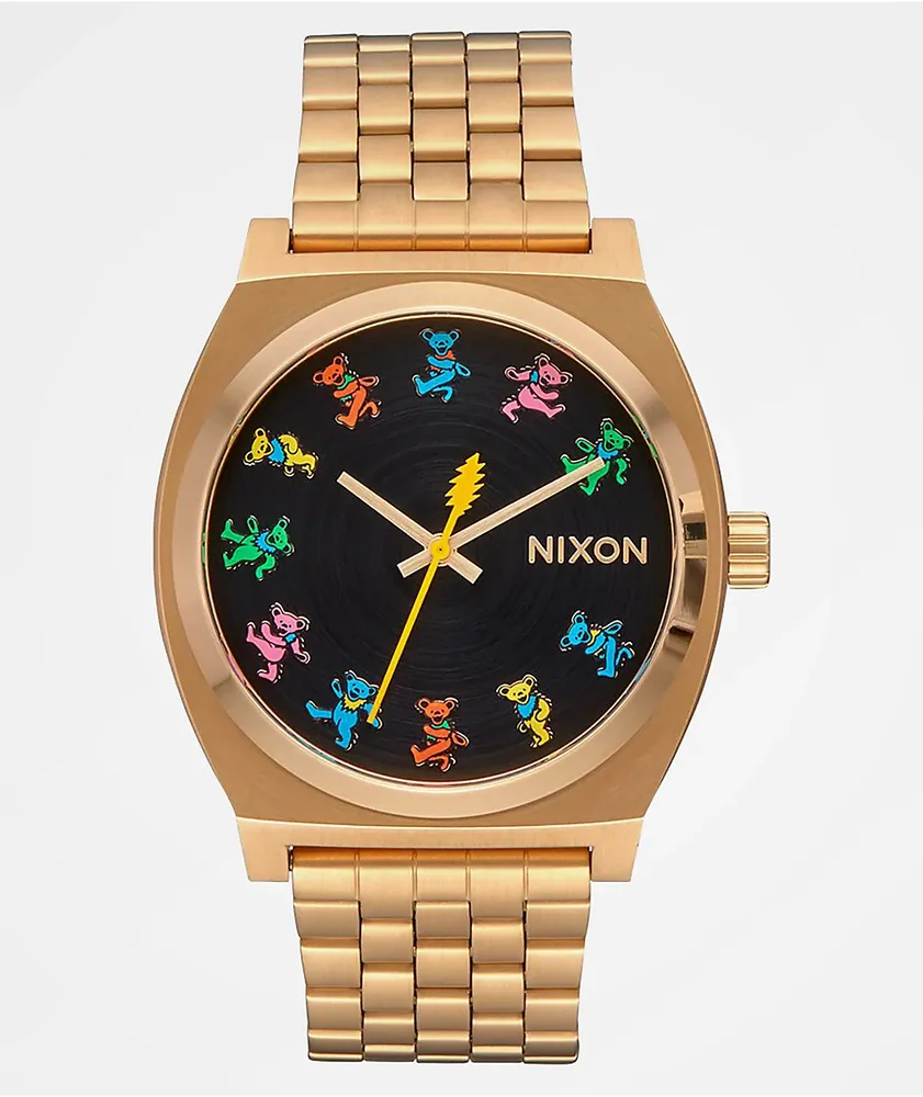 Nixon x The Grateful Dead Time Teller Dancing Bears Gold Analog