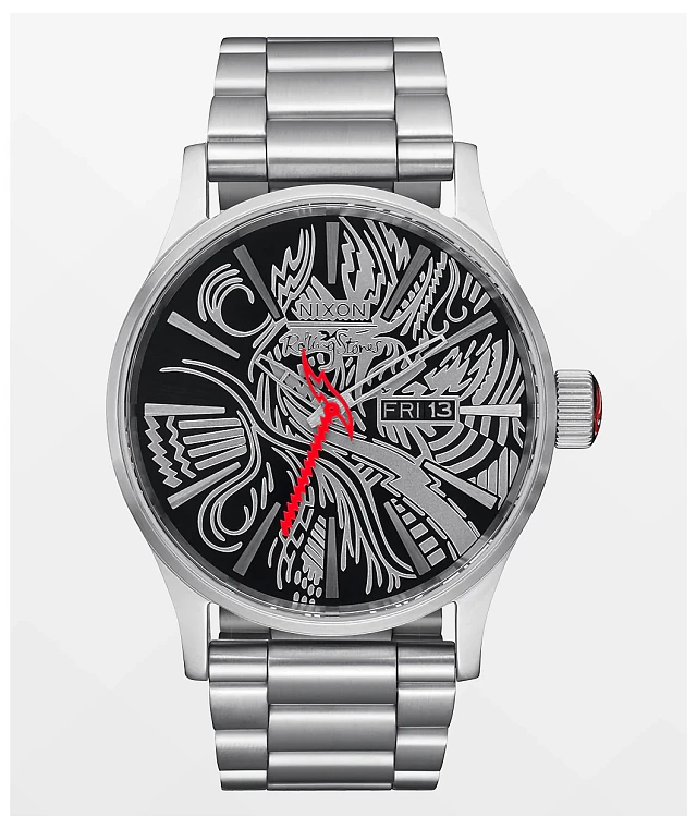Nixon x Grateful Dead Sentry Black & Silver Analog Watch at