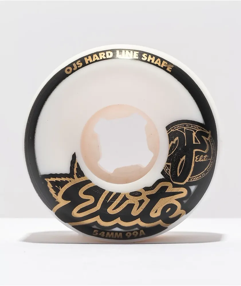 OJ Elite Hardline Skateboard Wheels - white/gold (99a) | Tactics