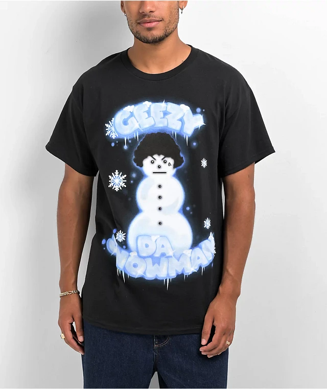 OTXBOYZ OhGeesy Snowman Black T-Shirt | MainPlace Mall