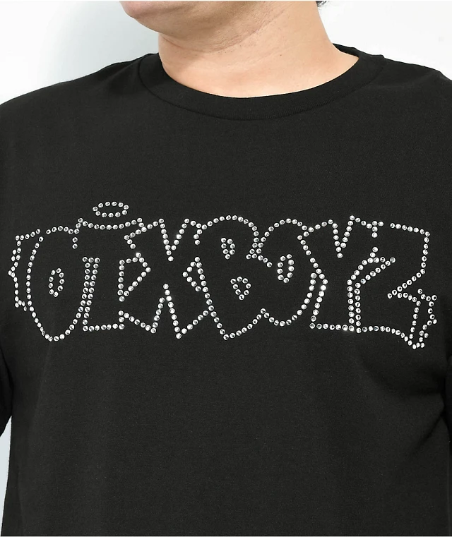 OTXBOYZ Rhinestone Throwie Black T-Shirt at Hamilton Place in