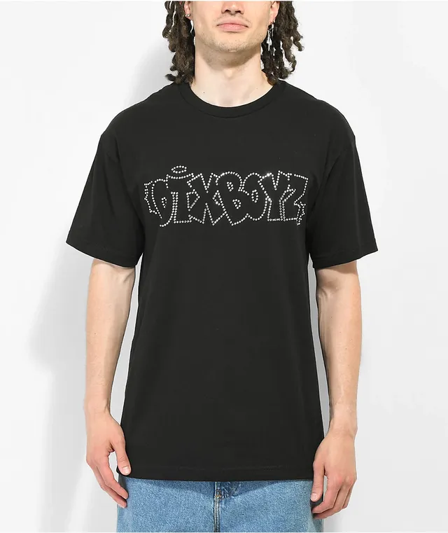 OTXBOYZ Rhinestone Throwie Black T-Shirt at Hamilton Place in