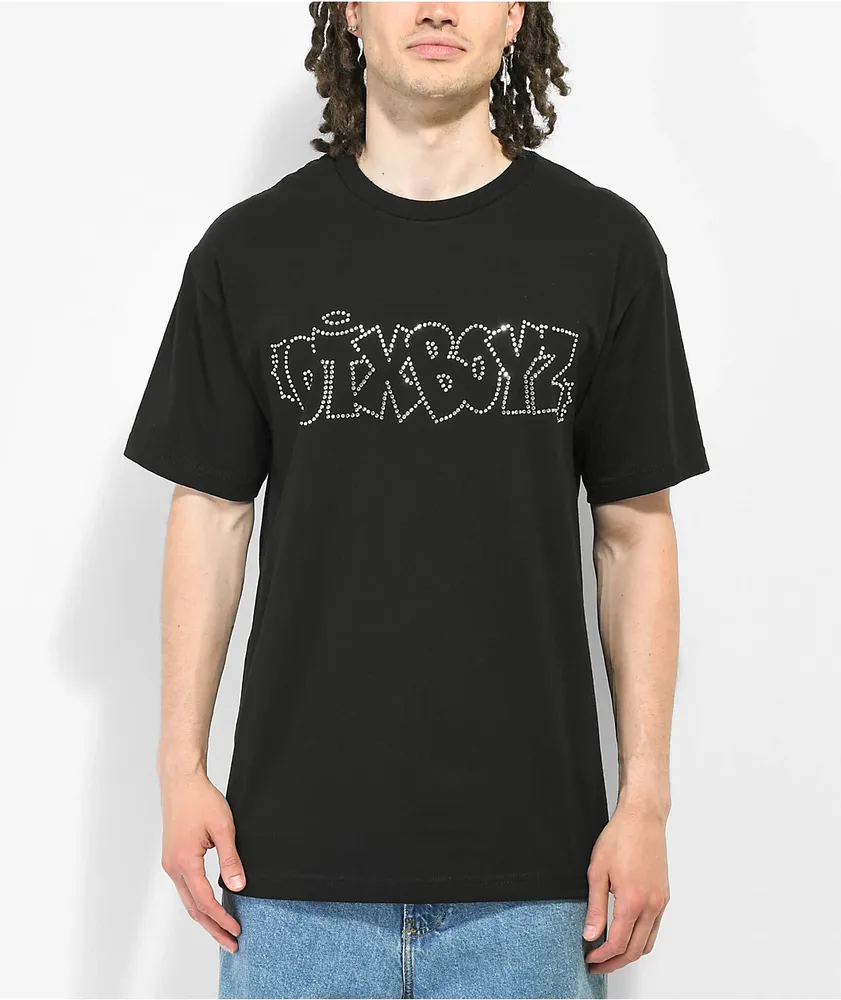 OTXBOYZ Rhinestone Throwie Black T-Shirt at Hamilton Place in