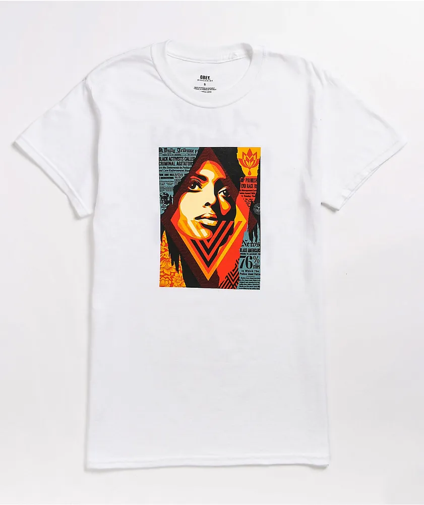 Obey white store t shirt