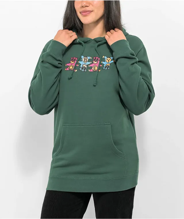 Obey icon top face green hoodie