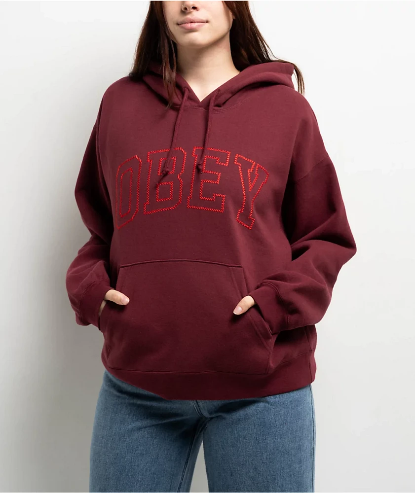 Red obey hoodie hot sale