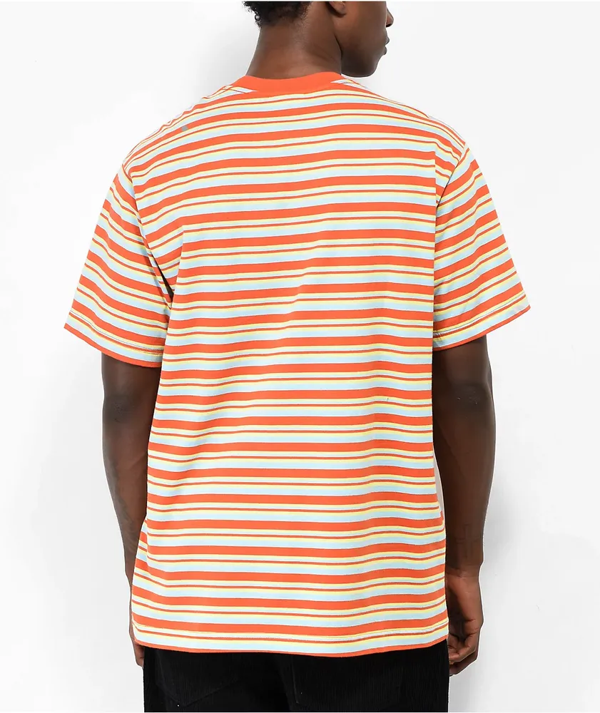 Obey Doe Orange Stripe Pocket T-Shirt | MainPlace Mall