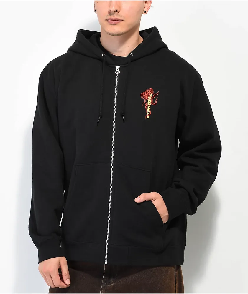 Obey Dragon Black Zip Hoodie | Liberty Center