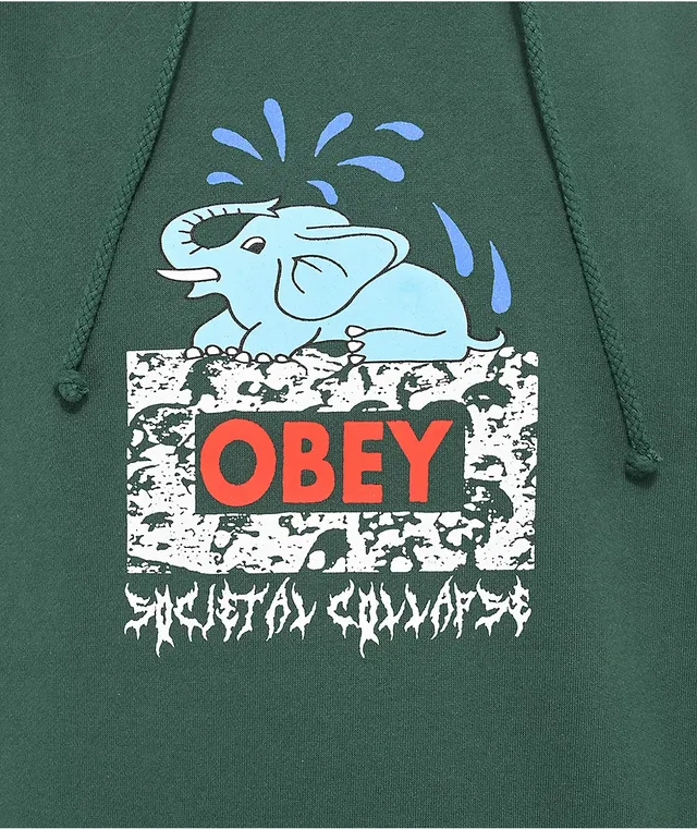 Obey enigma clearance dark green hoodie