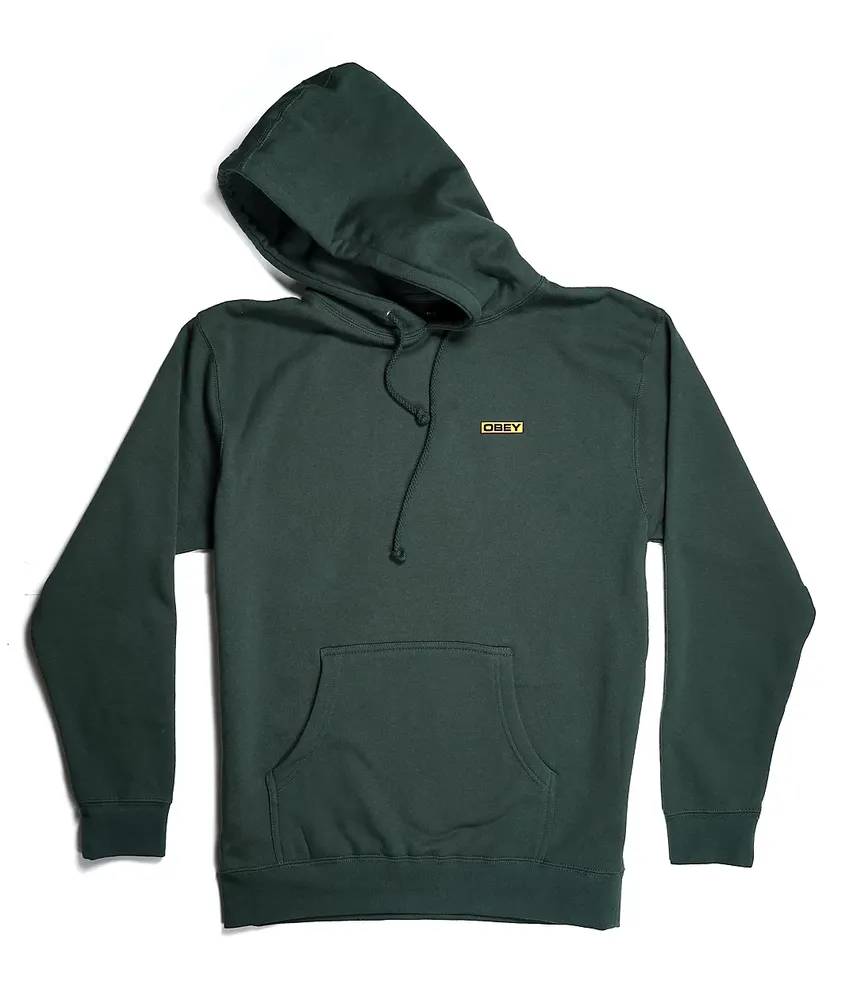 Obey enigma dark green hoodie deals