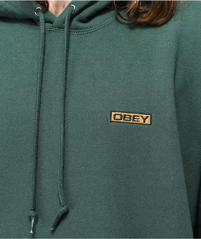 Dark green obey hoodie sales