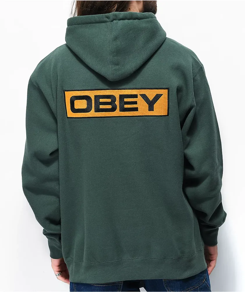 Obey Enigma Dark Green Hoodie Hamilton Place