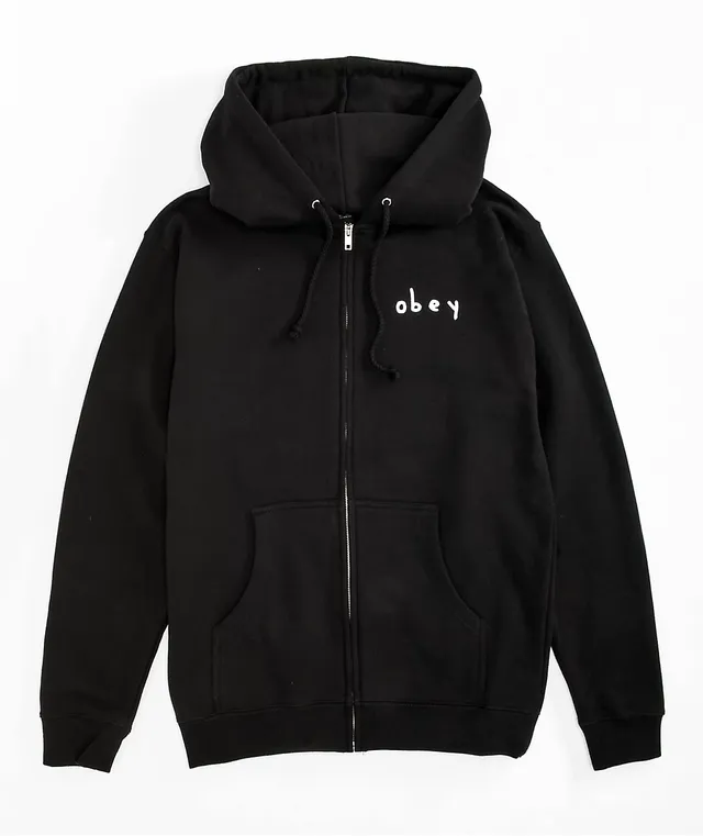 Obey distant cheap black hoodie