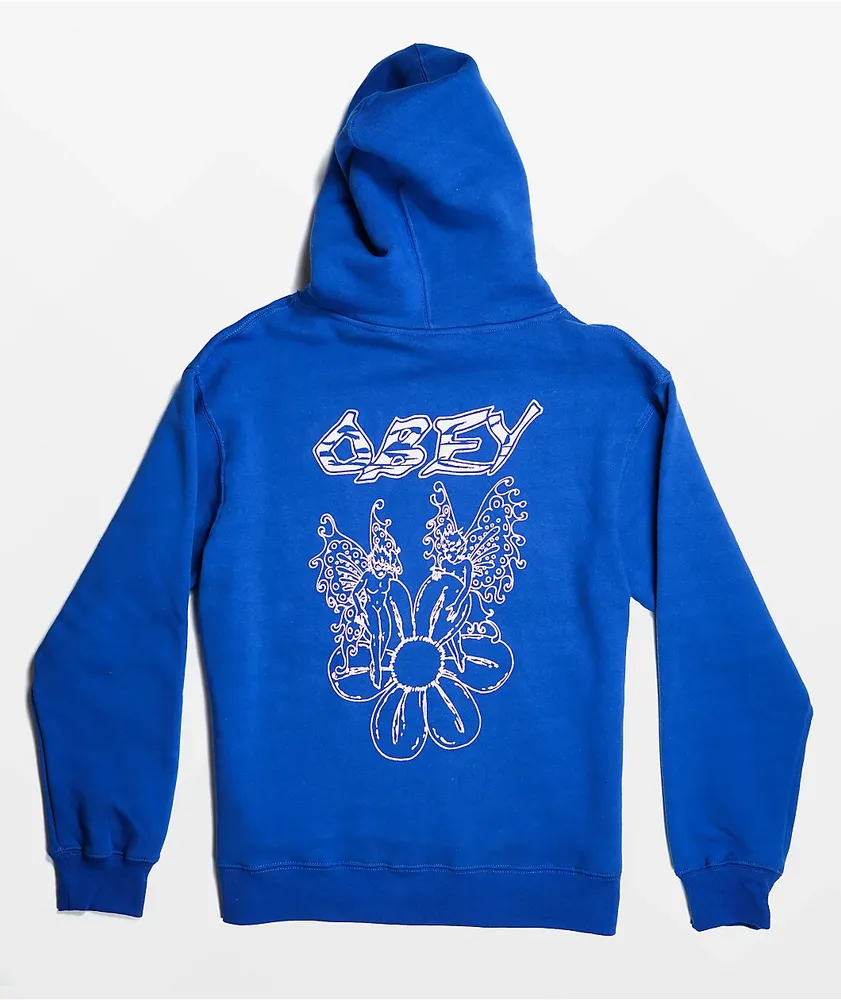 Obey Flower Fairies 2 Royal Blue Hoodie Willowbrook Shopping Centre