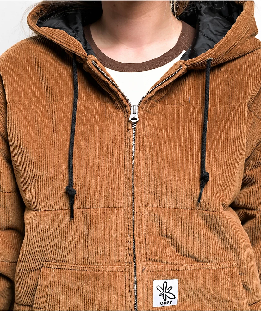 Obey Forever Bomber Brown Corduroy Jacket at Hamilton Place in