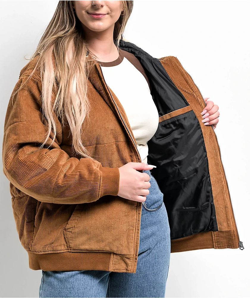 Obey Forever Bomber Brown Corduroy Jacket at Hamilton Place in