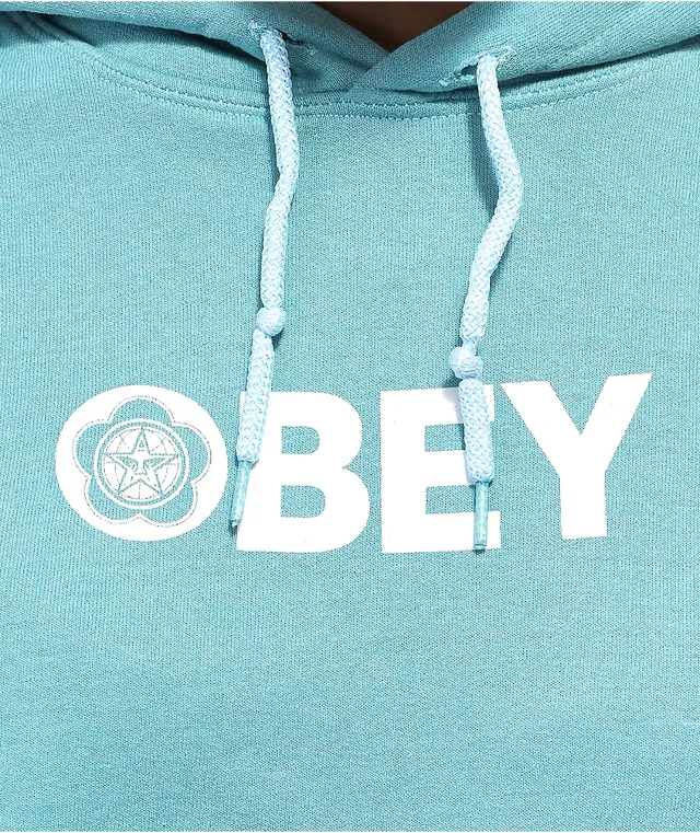 Light blue obey hoodie store