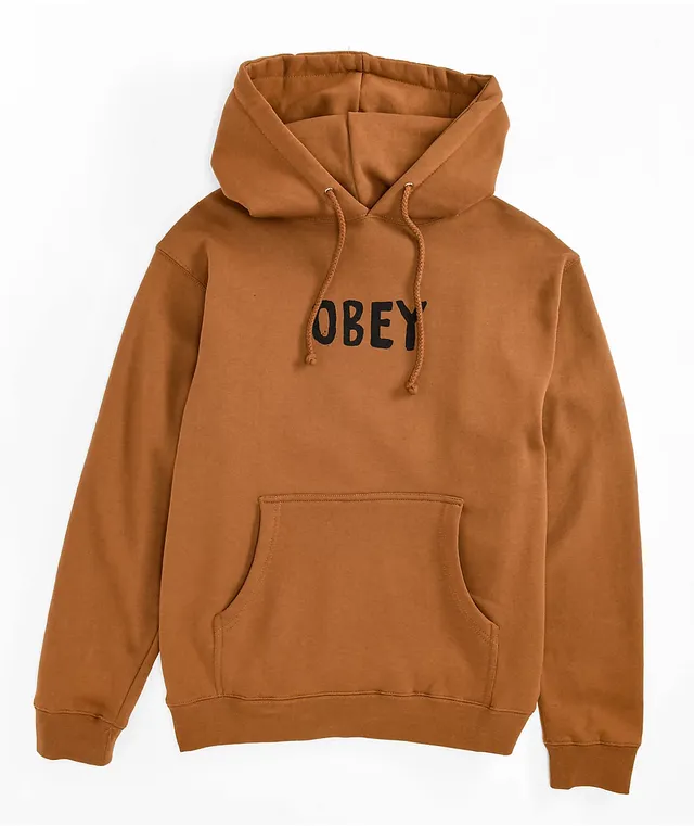 Tan obey clearance hoodie