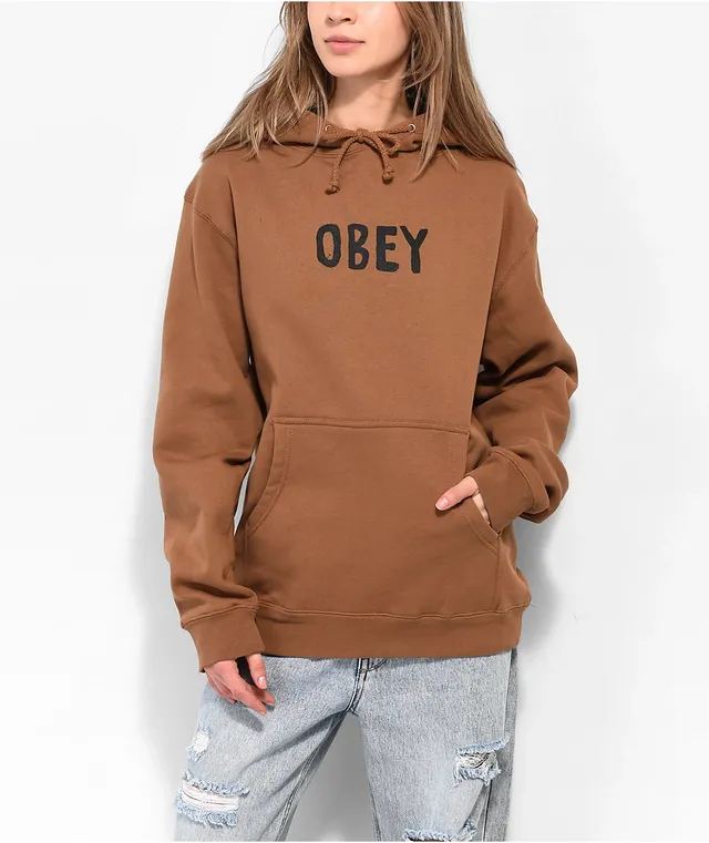Tan obey shop hoodie