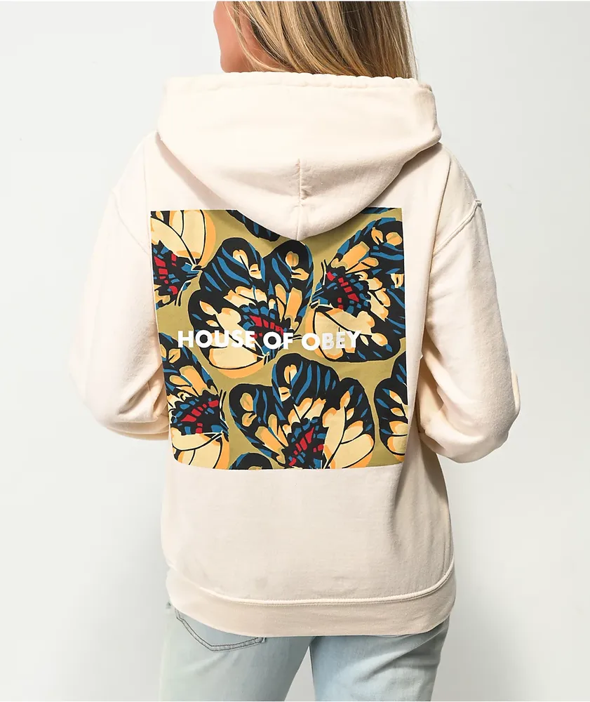 Obey House Of Obey Butterfly Cream Hoodie Hamilton Place