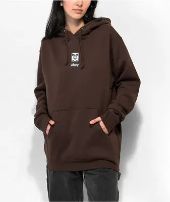 Obey brown hoodie clearance