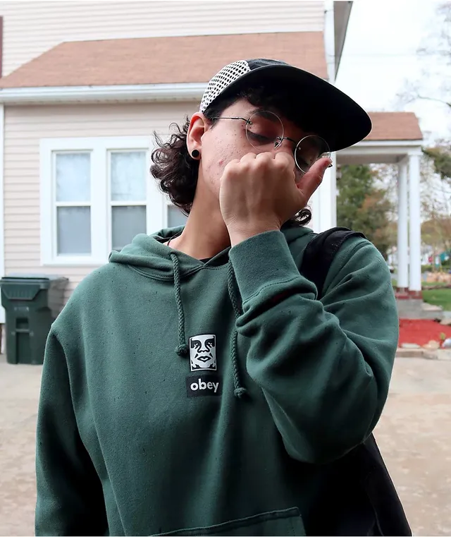 Green top obey hoodie