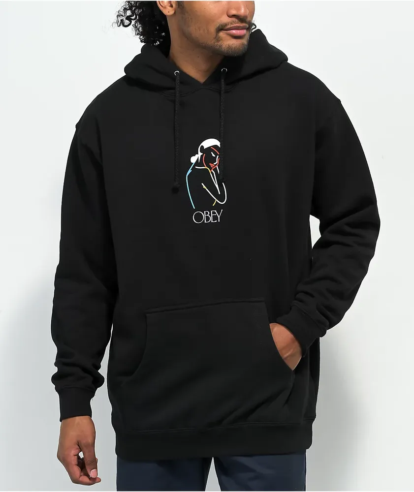 Obey bridges black hoodie discount