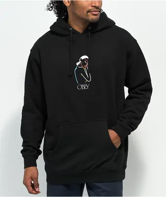 Obey novel bleached discount black hoodie