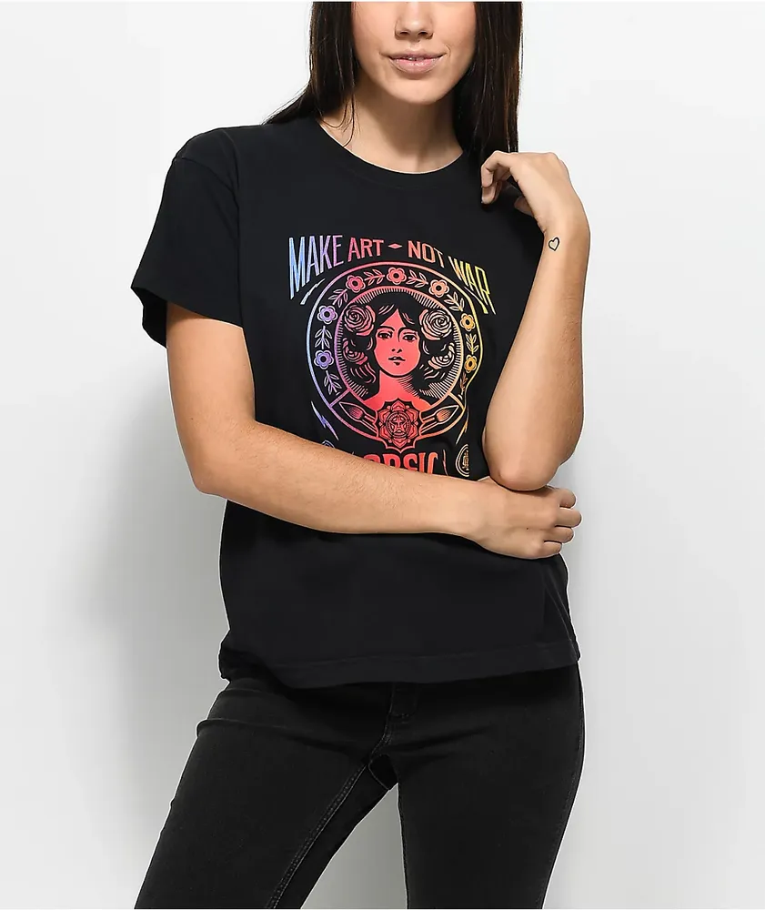 Obey make art not war rose hoodie clearance