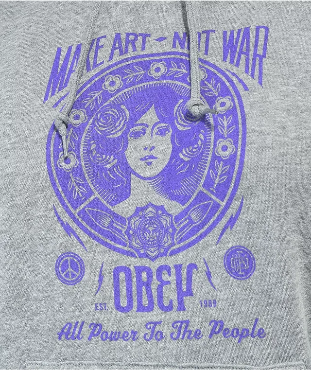 Obey make art on sale not war rose hoodie