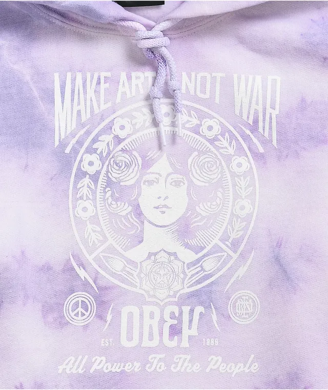 Obey make art not war rose hoodie top