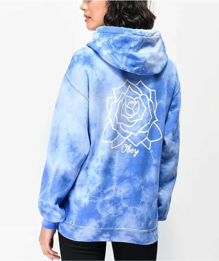 Blue hoodie with rose online