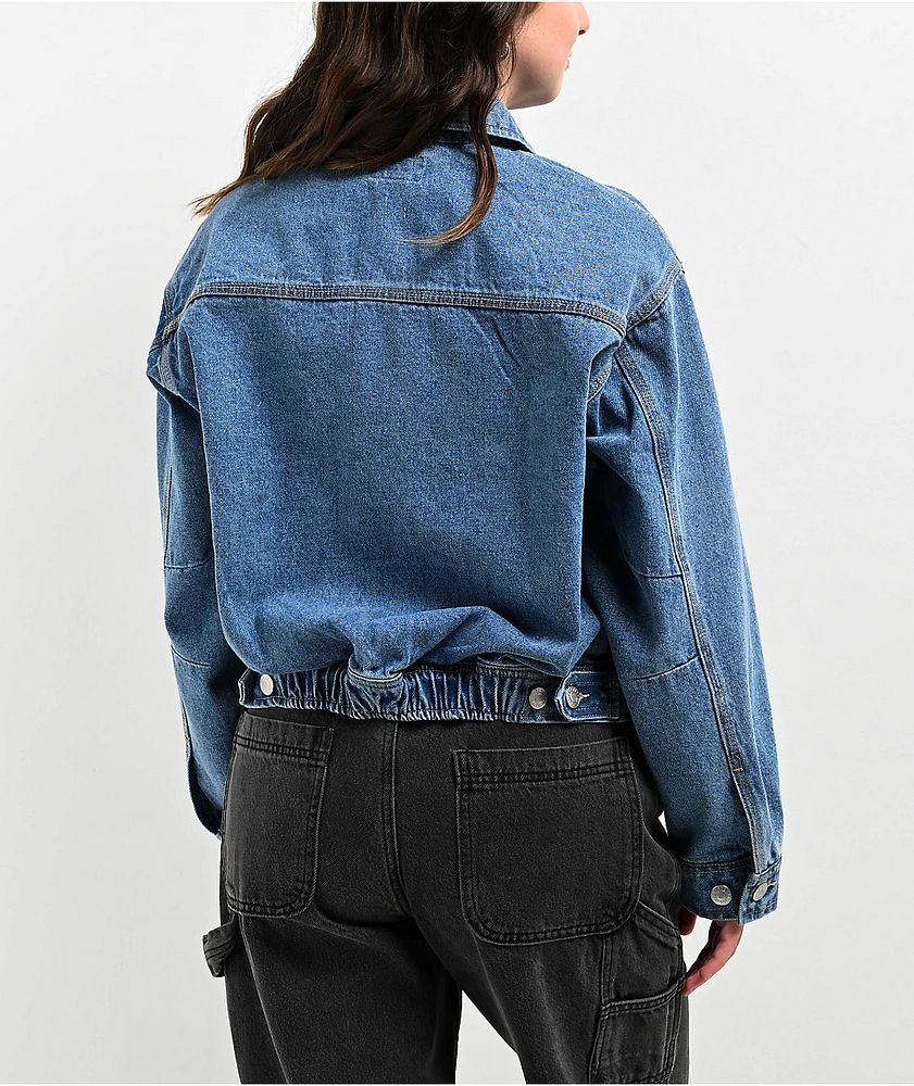 【INDIGO】Denim Zip Blouson Denim Zip Jacket in Washed Indigo – Blue Owl Workshop