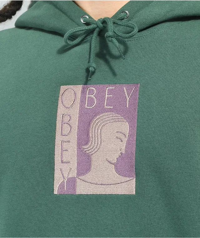 Obey enigma dark green store hoodie