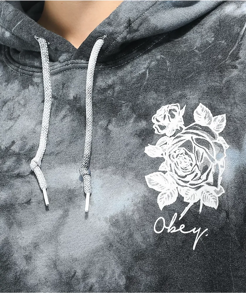 Obey airbrushed online rose grey hoodie
