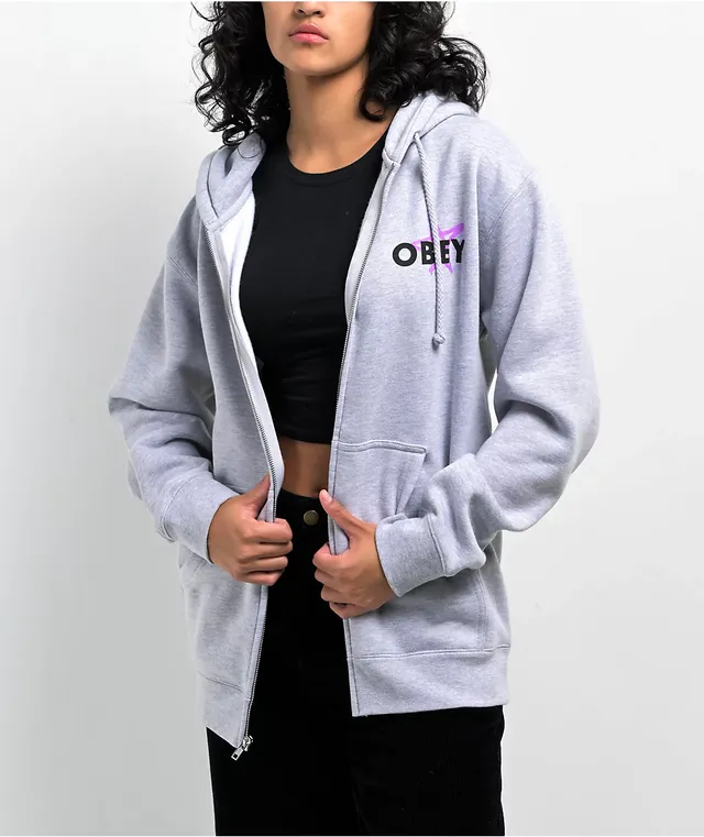 Zine Zippin Grey Zip Hoodie | MainPlace Mall