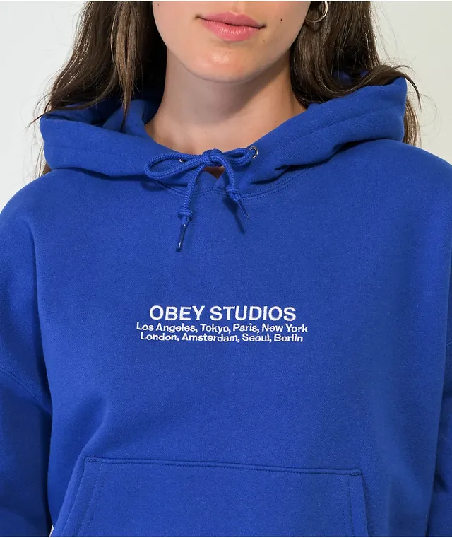 Obey Studios Blue Hoodie Pueblo Mall