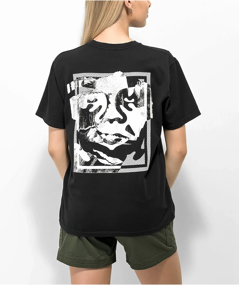 Obey Torn Icon Black T-Shirt | Liberty Center