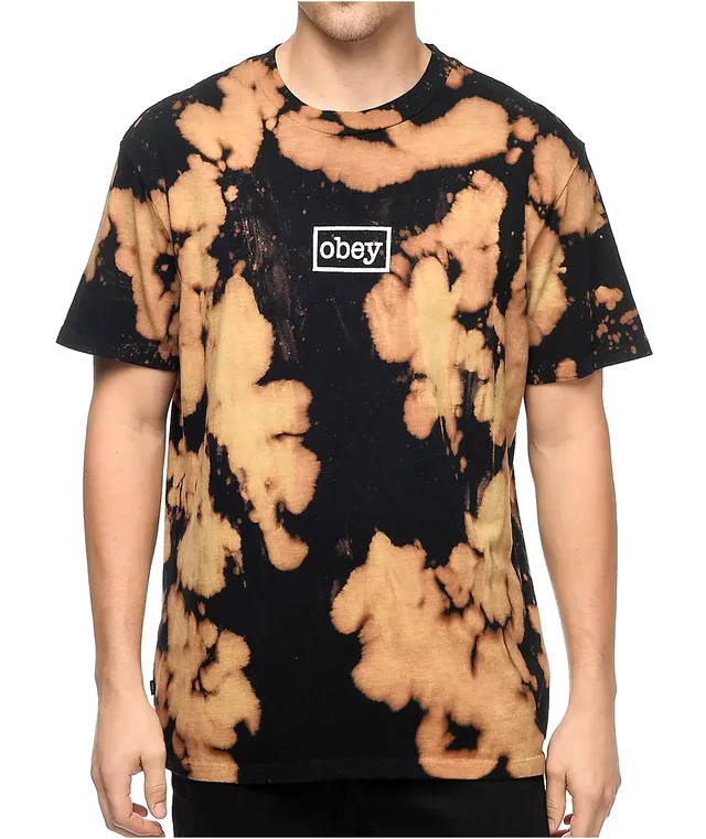 Obey Icon Face Black Bleach Wash T Shirt Hamilton Place