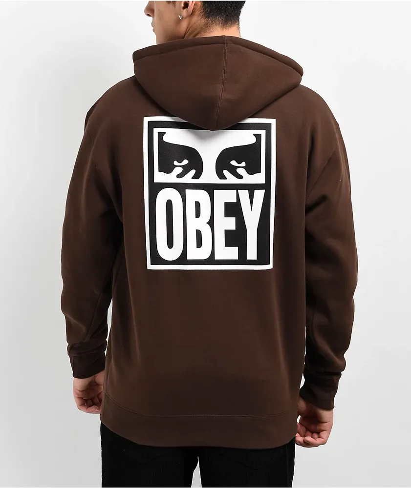 Obey brown hoodie cheap