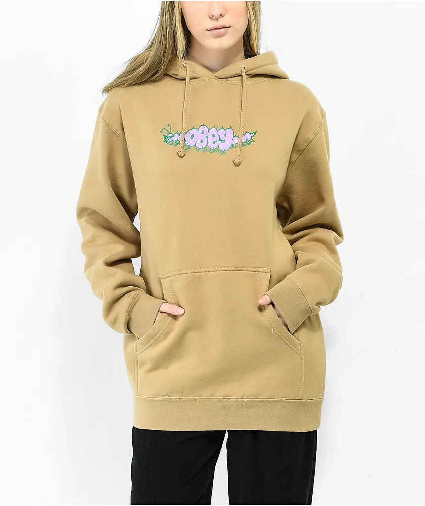 Obey brown hoodie sales