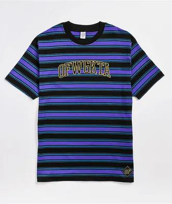 ★ason★ CANDY STRIPE T PURPLE P0000BSL000A Odd Future Big Stripe Black & Purple Knit T-Shirt | Liberty