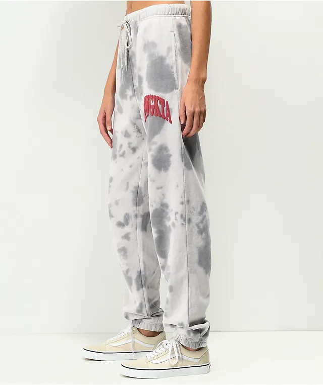 Grey and black tie dye sweatpants deals