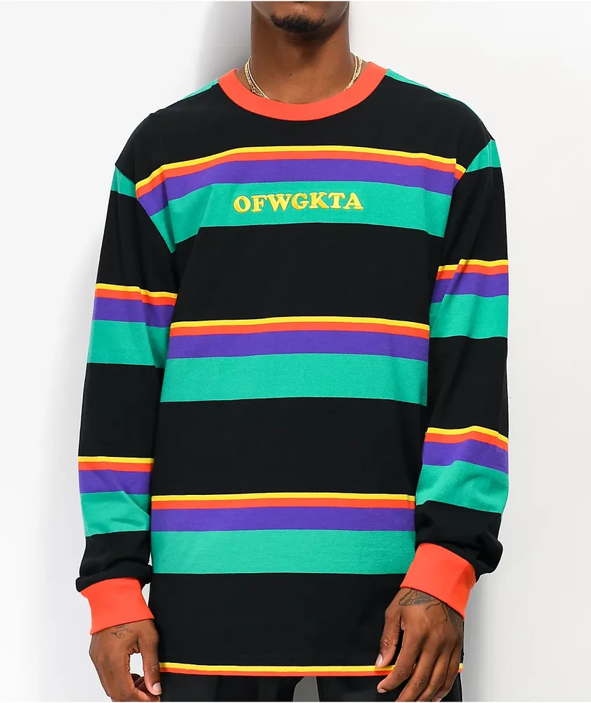 Odd Future Multi Stripe Black Long Sleeve Knit Shirt CoolSprings