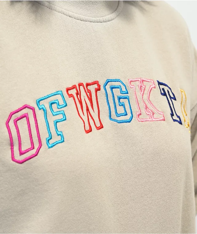きなこ　1009 Odd Future OFWGKTA Tan Crop Crewneck Sweatshirt at Hamilton