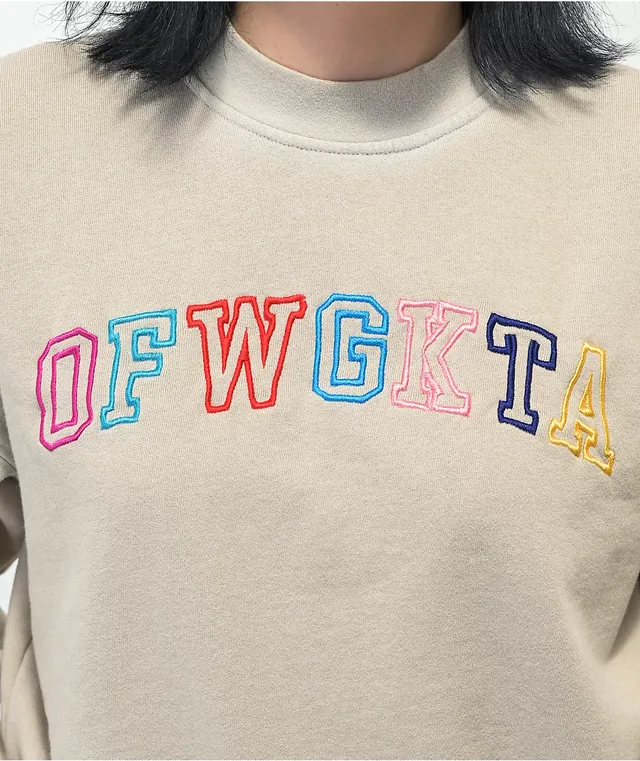 Odd Future OFWGKTA Tan Crop Crewneck Sweatshirt CoolSprings Galleria