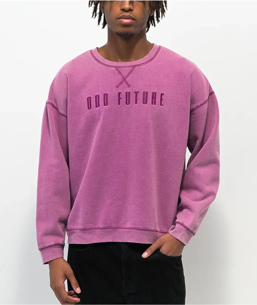 Odd Future Overdyed Panel Pink Crewneck Sweatshirt | CoolSprings