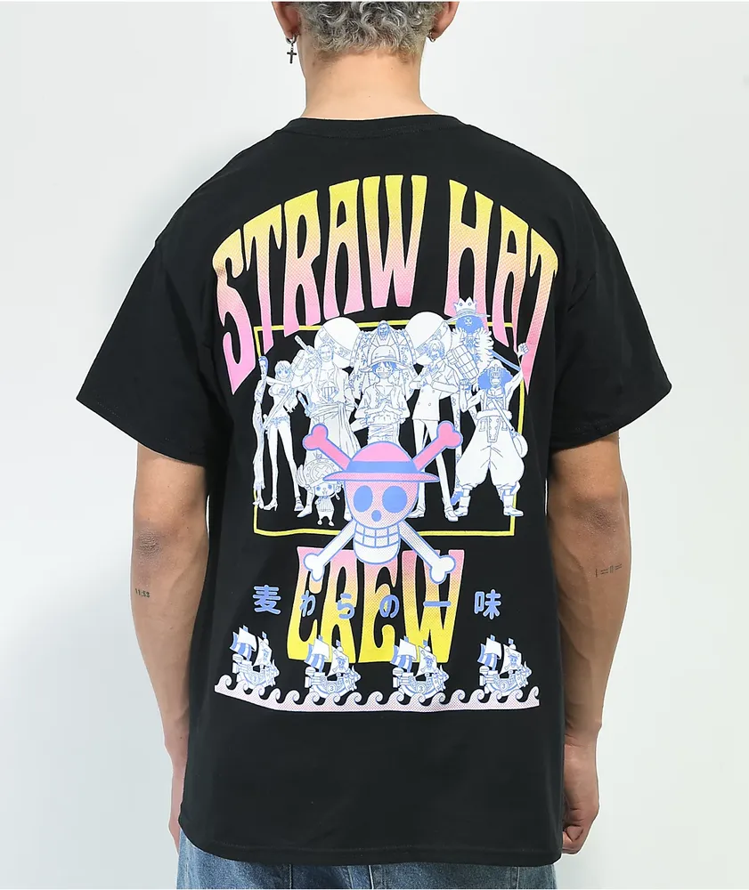One Piece Straw Hat Crew Black T-Shirt | Hamilton Place
