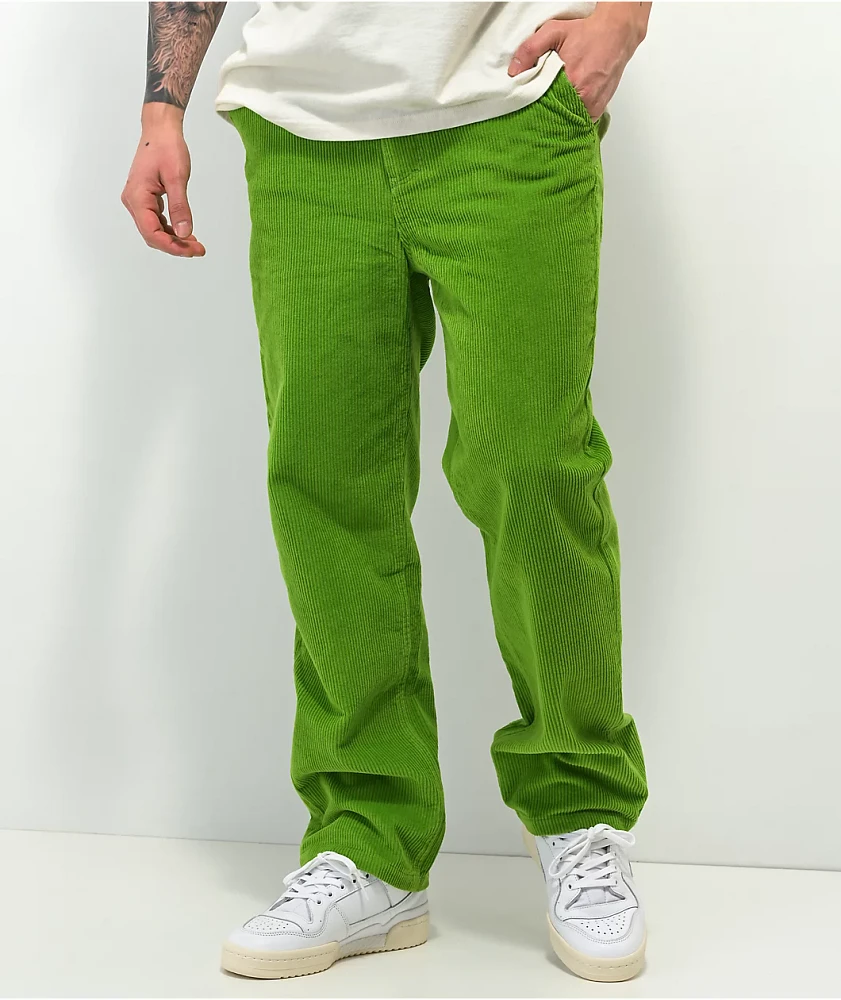 Paterson Wide Leg Green Corduroy Skate Pants | MainPlace Mall