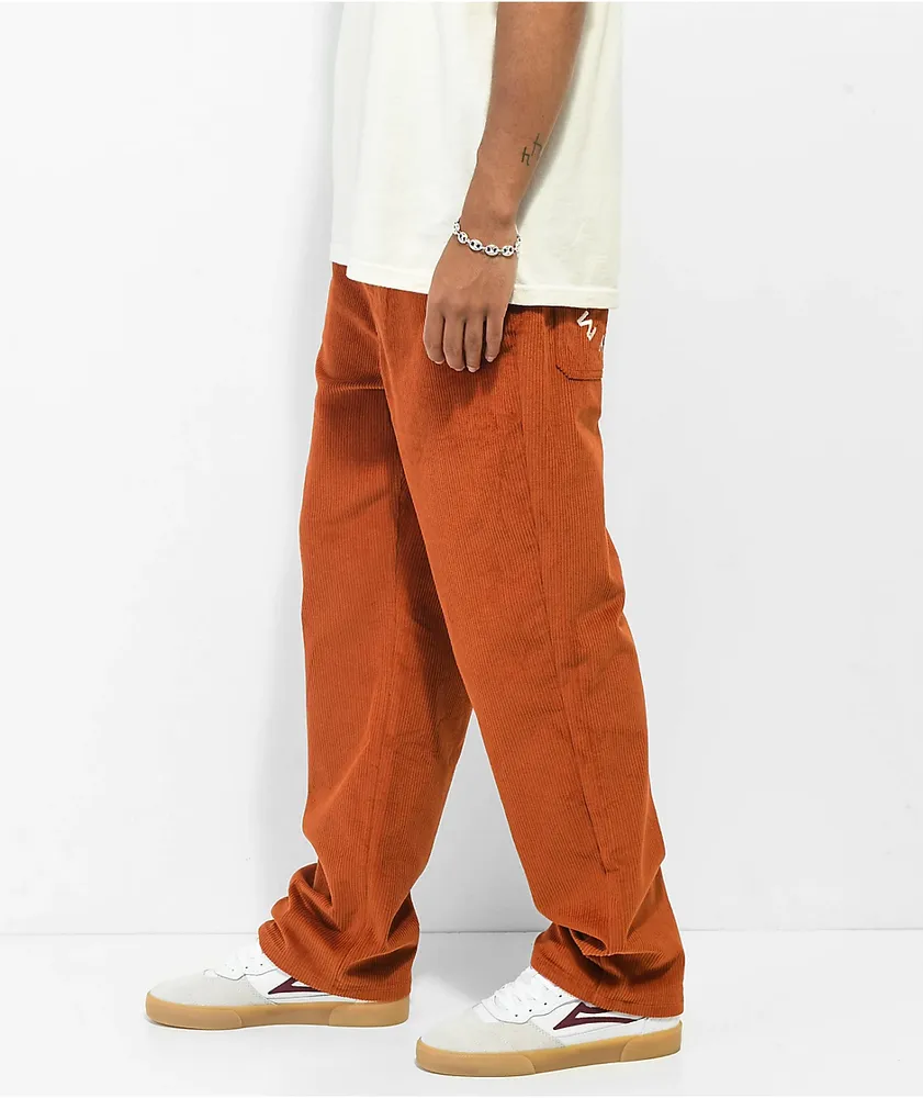 Paterson Wide Leg Rust Orange Corduroy Skate Pants | Liberty Center
